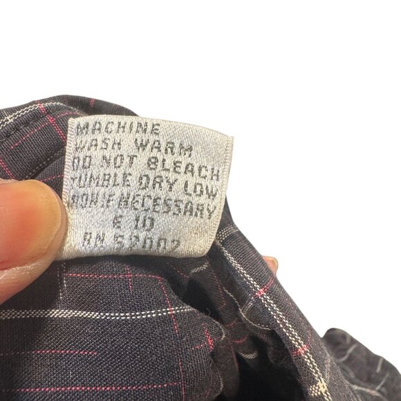 Claiborne Mens Black & Red Plaid Long-Sleeve Button-Up Shirt XL Cotton - Picture 6 of 9